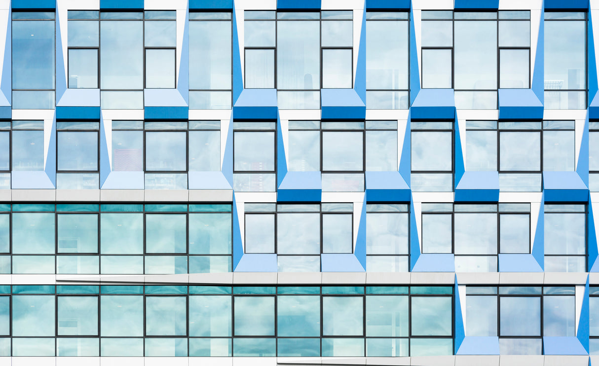 Blue multiple windows Poster och Canvastavla