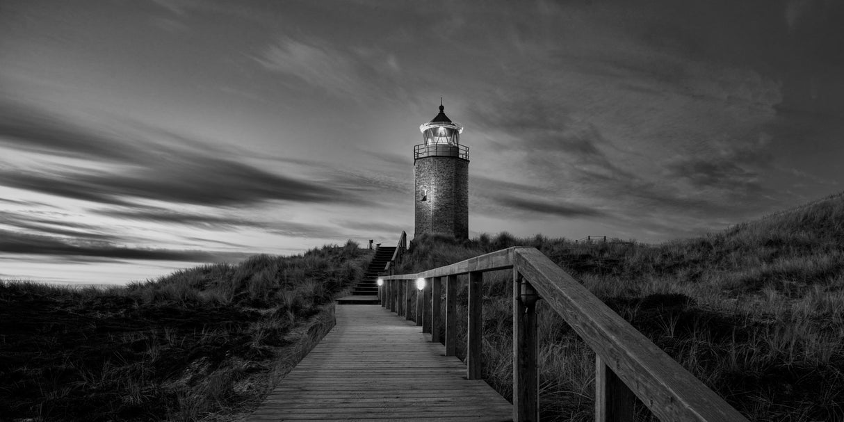 Lighthouse Kampen BW Poster och Canvastavla