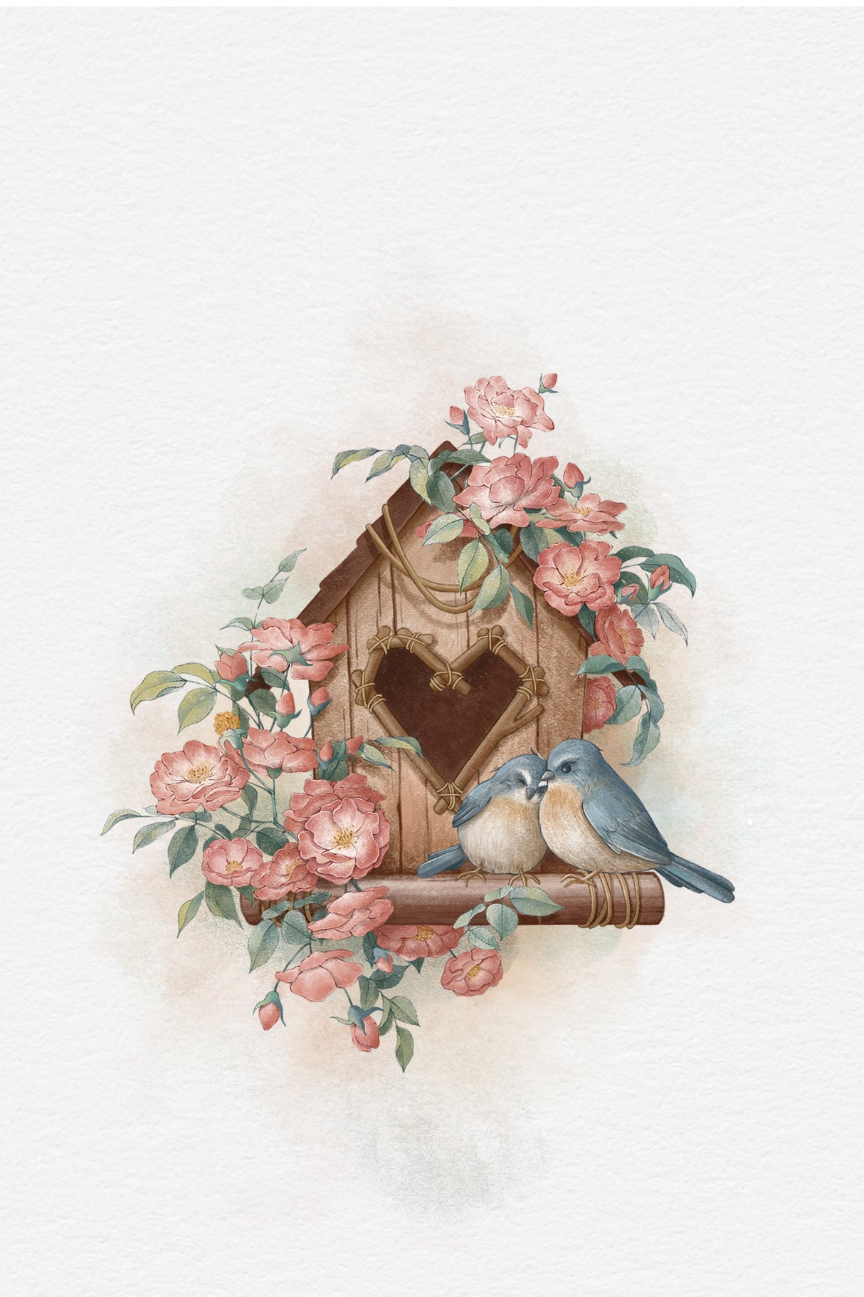 Bird House and rose lock Poster och Canvastavla