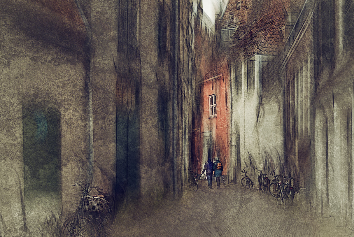 In the streets of Zutphen, the Netherlands Poster och Canvastavla