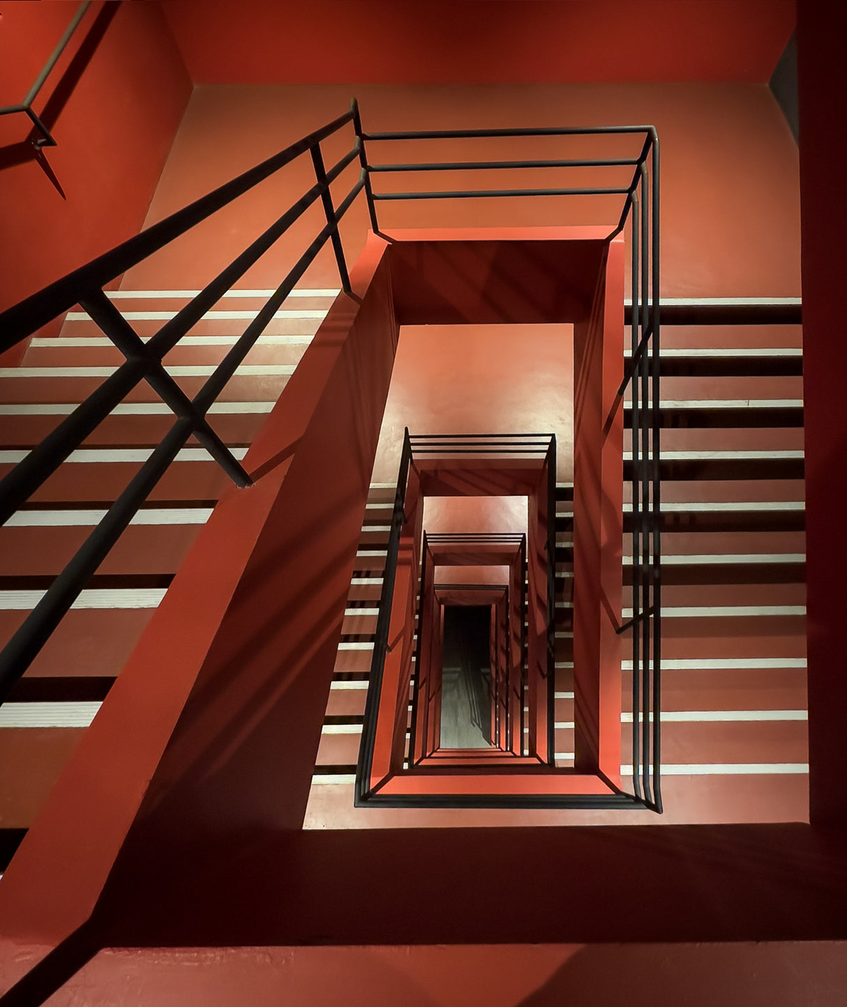 Red Stairs Poster och Canvastavla