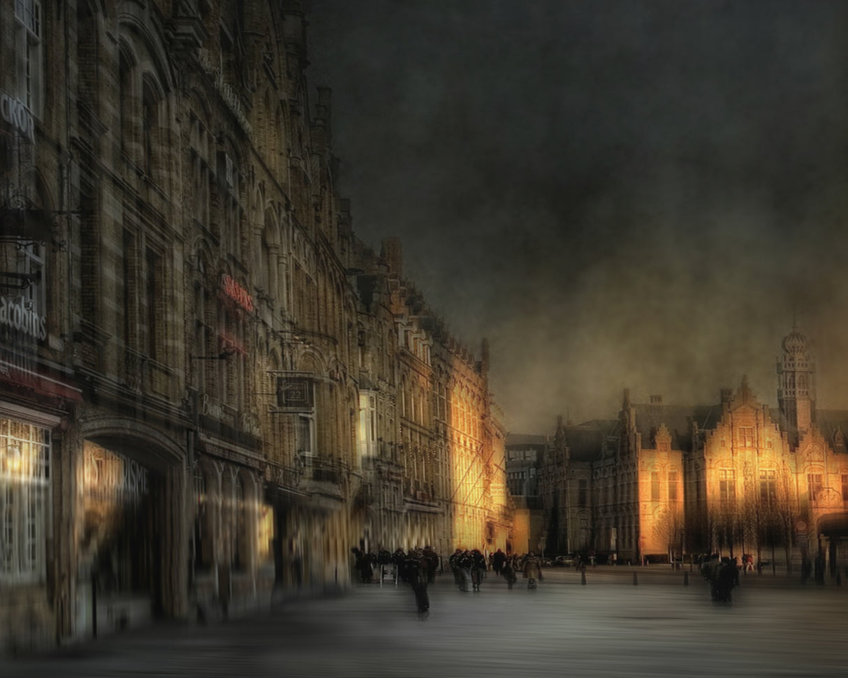 Cold winter afternoon in the city Poster och Canvastavla
