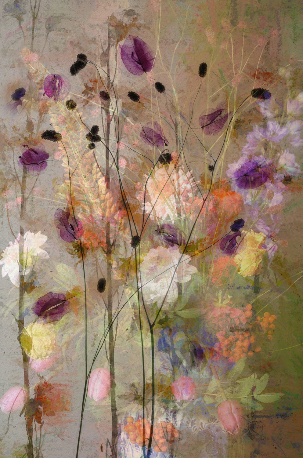Painterly flowers Poster och Canvastavla