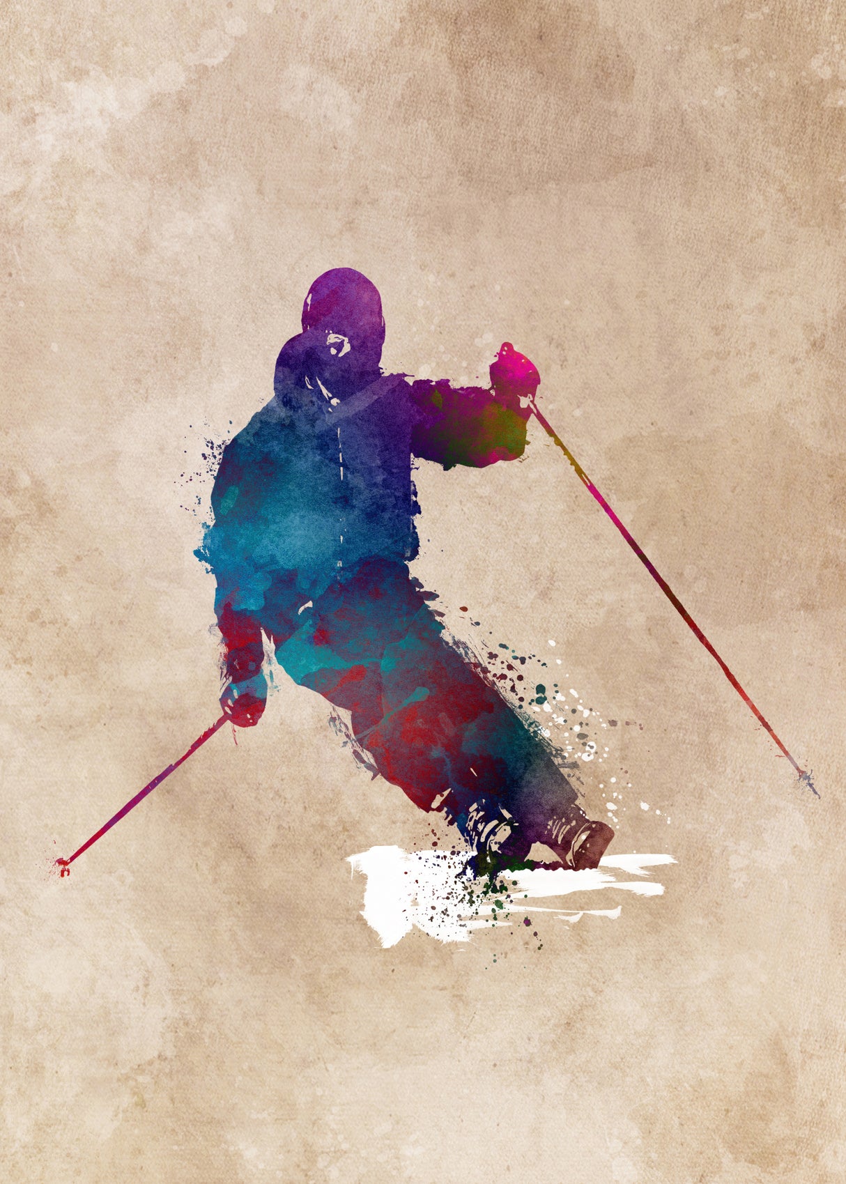 Ski Sport Art 1 Poster och Canvastavla