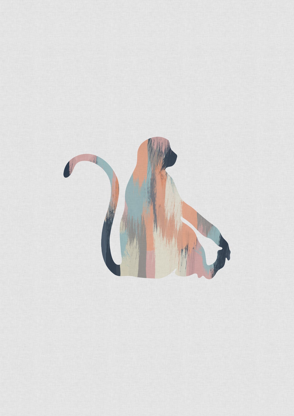 Pastel Monkey Poster och Canvastavla