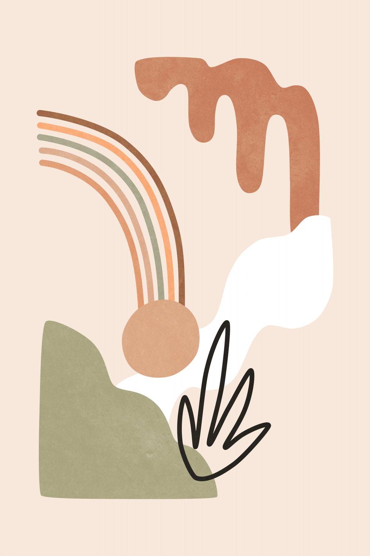 Misty Mountain Shapes Color and Shapes Poster och Canvastavla