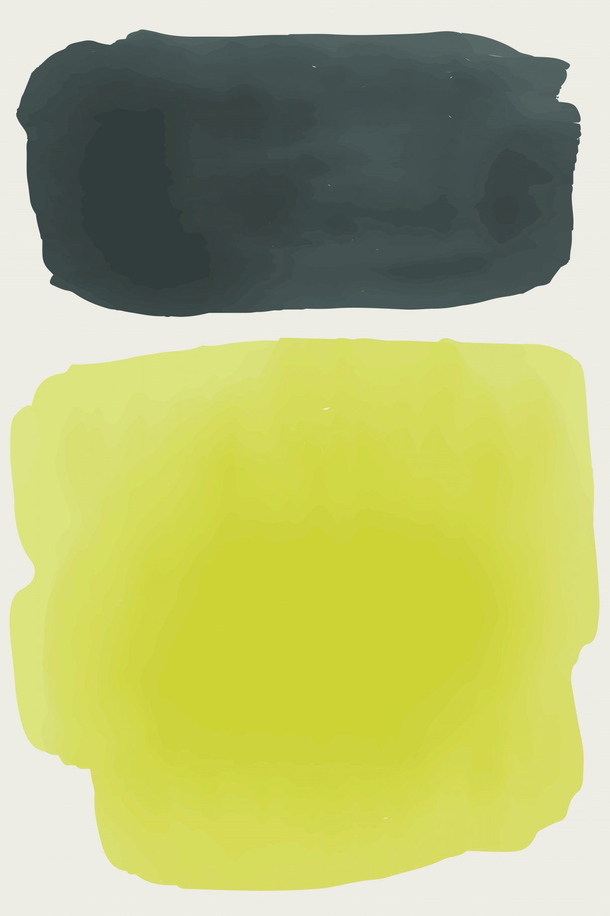 Black and Yellow Watercolor #4 Poster och Canvastavla