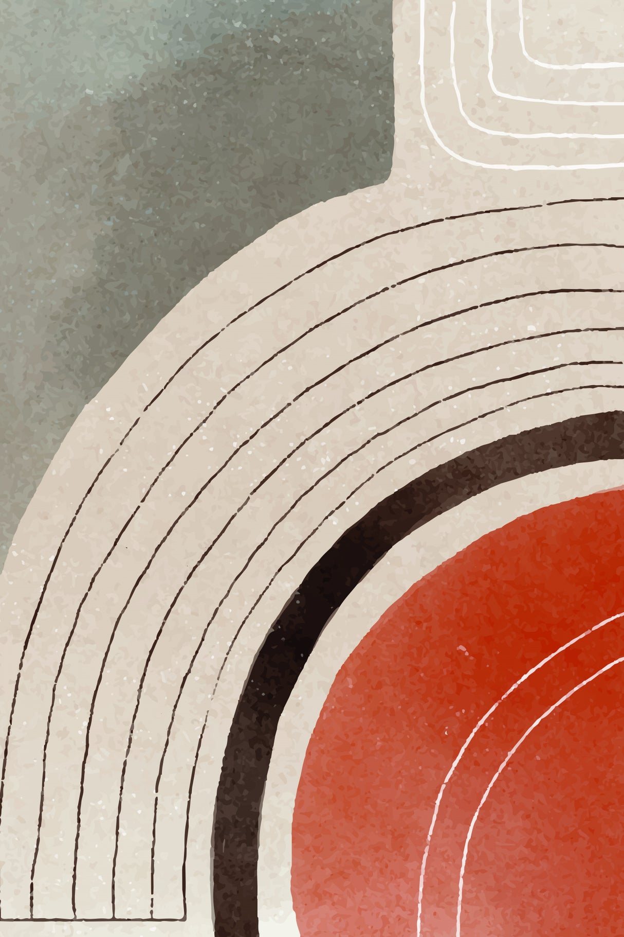 Orange Minimal Shapes #2 Poster och Canvastavla