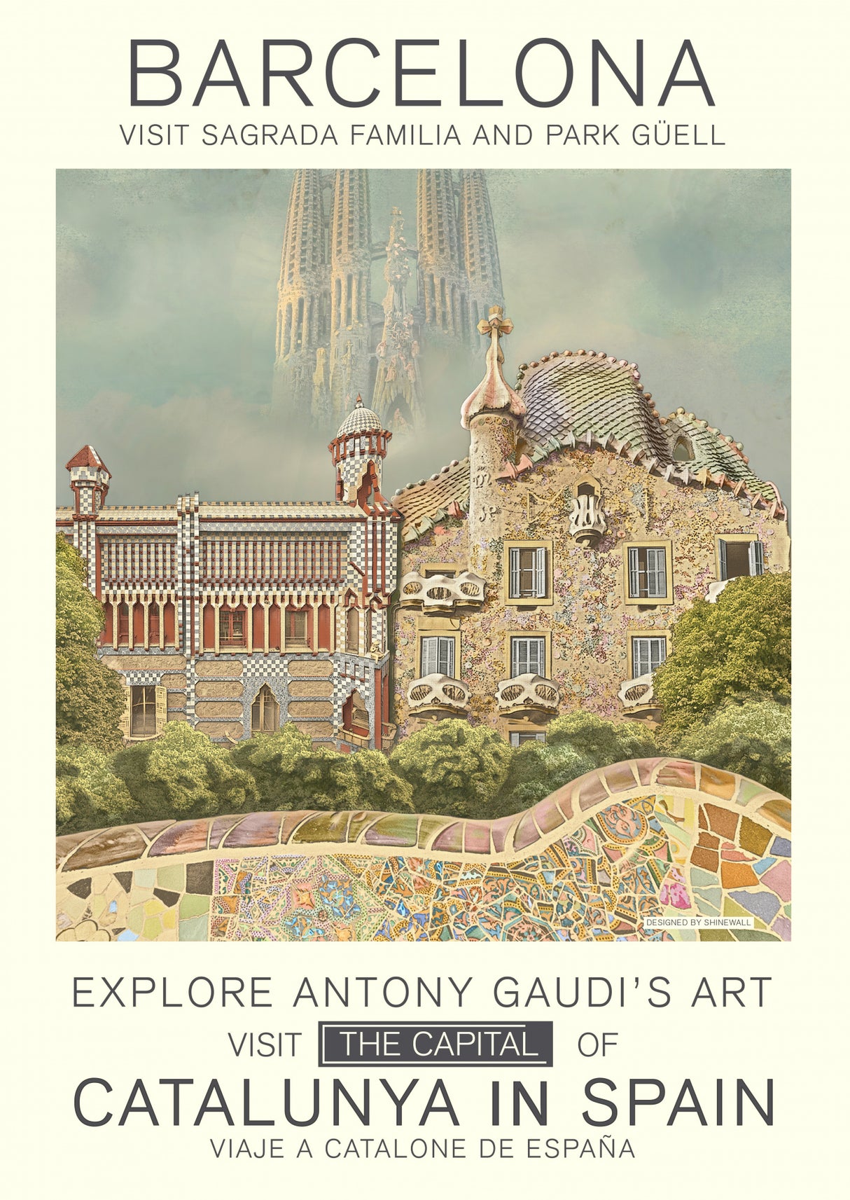 Barcelona print Poster och Canvastavla