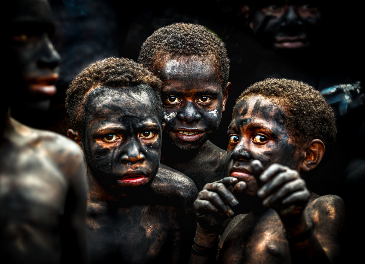 Performance again slavery, Papua New Guinea Highlands Poster och Canvastavla