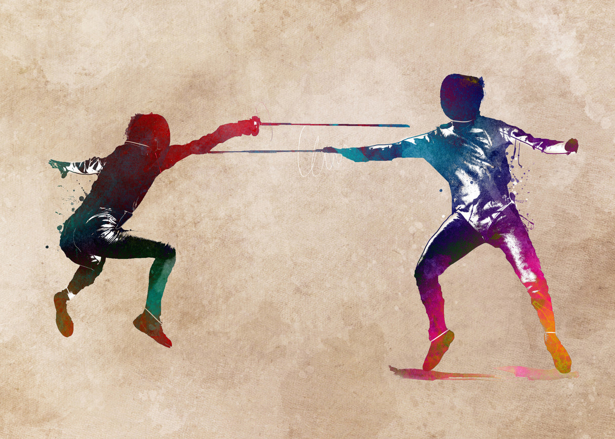 Fencers Sport Art 8 Poster och Canvastavla