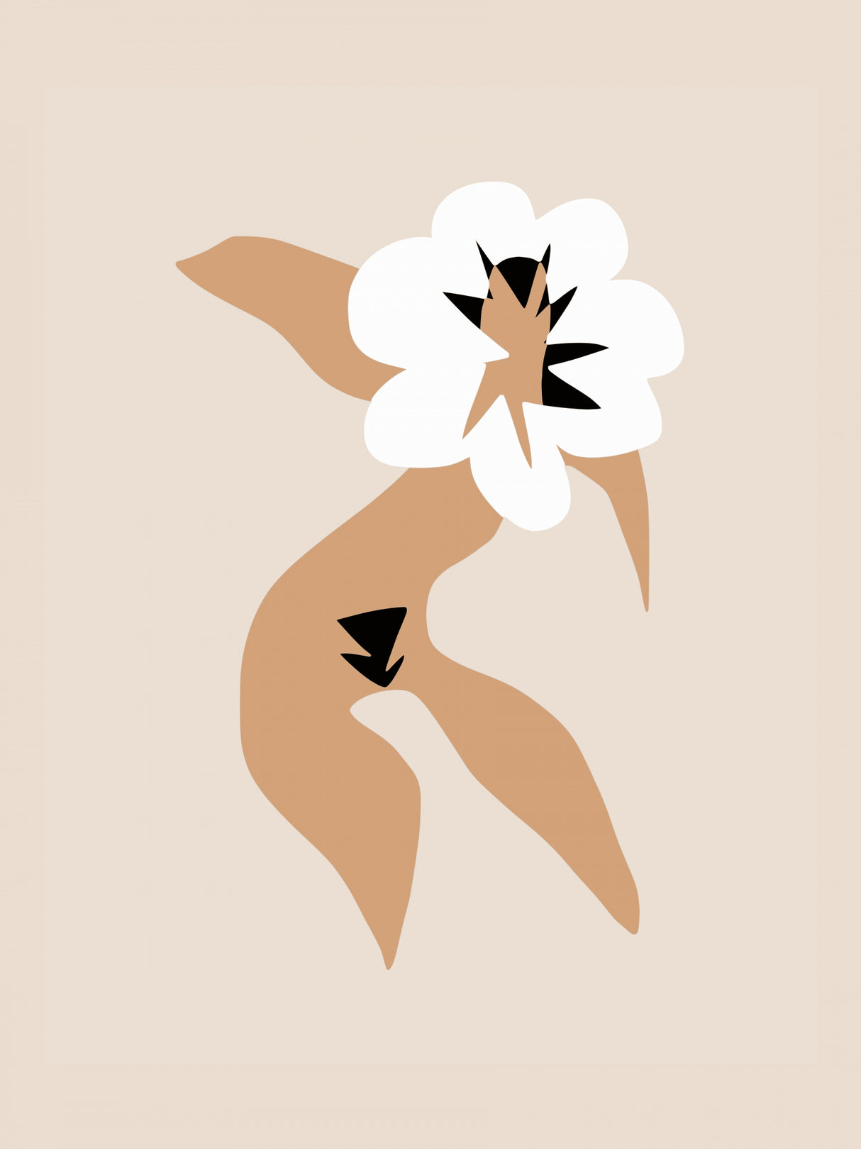White Floral Twerk Poster och Canvastavla