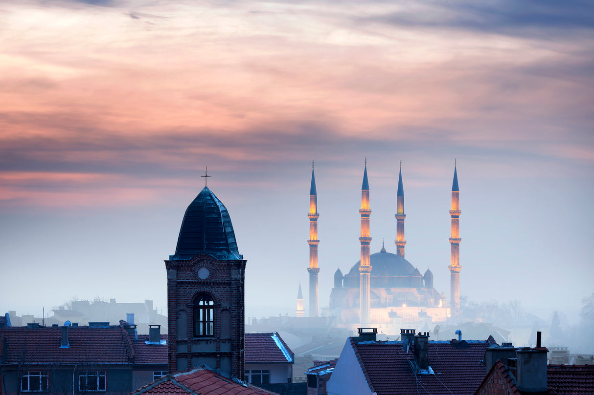 Selimiye Mosque & Church Sweti Georgi Poster och Canvastavla