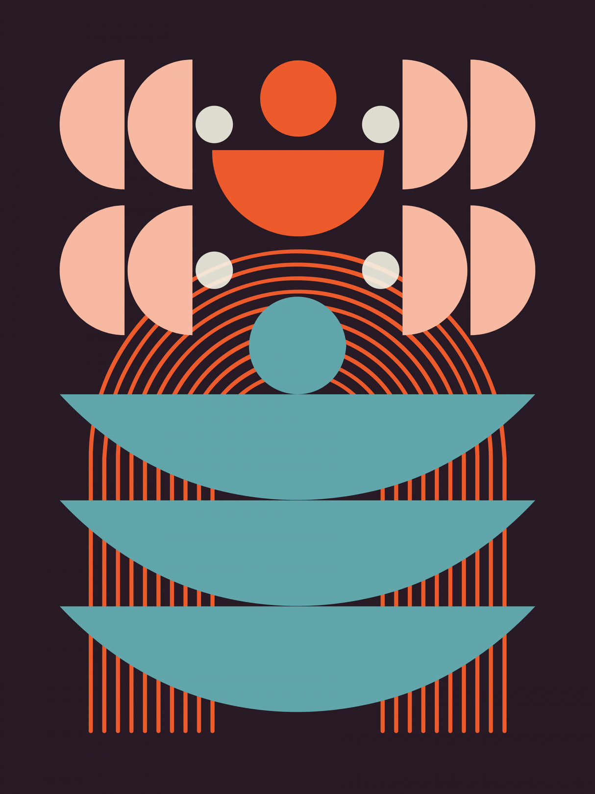 Mid Century Geometrical Balance Poster och Canvastavla