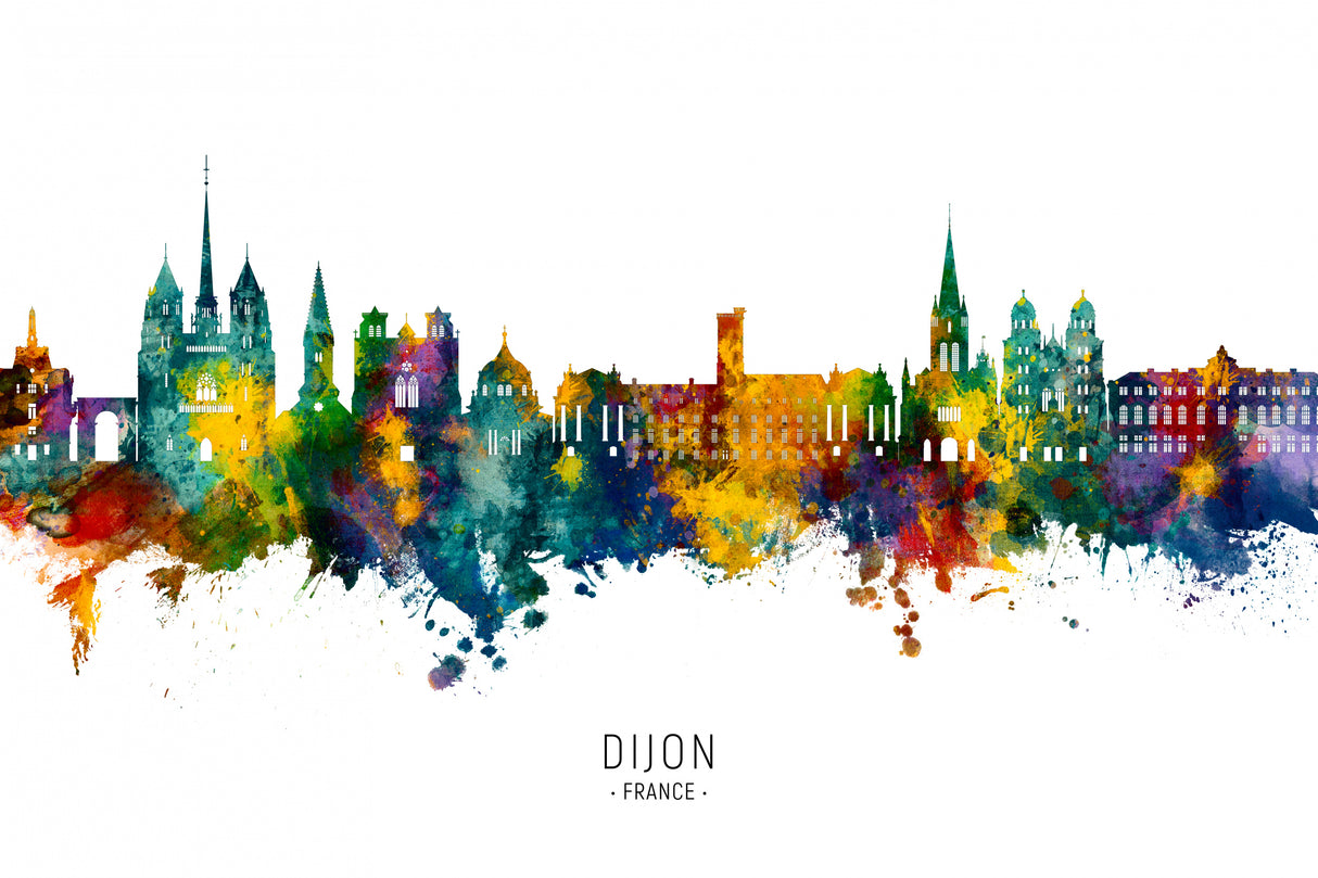 Dijon France Skyline Poster och Canvastavla