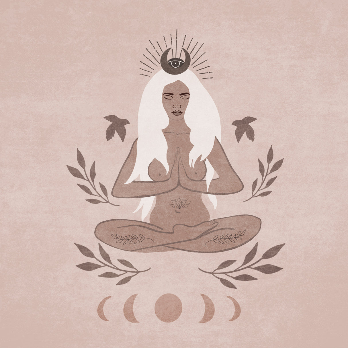 Meditasyon Ay Evreleri Poster och Canvastavla