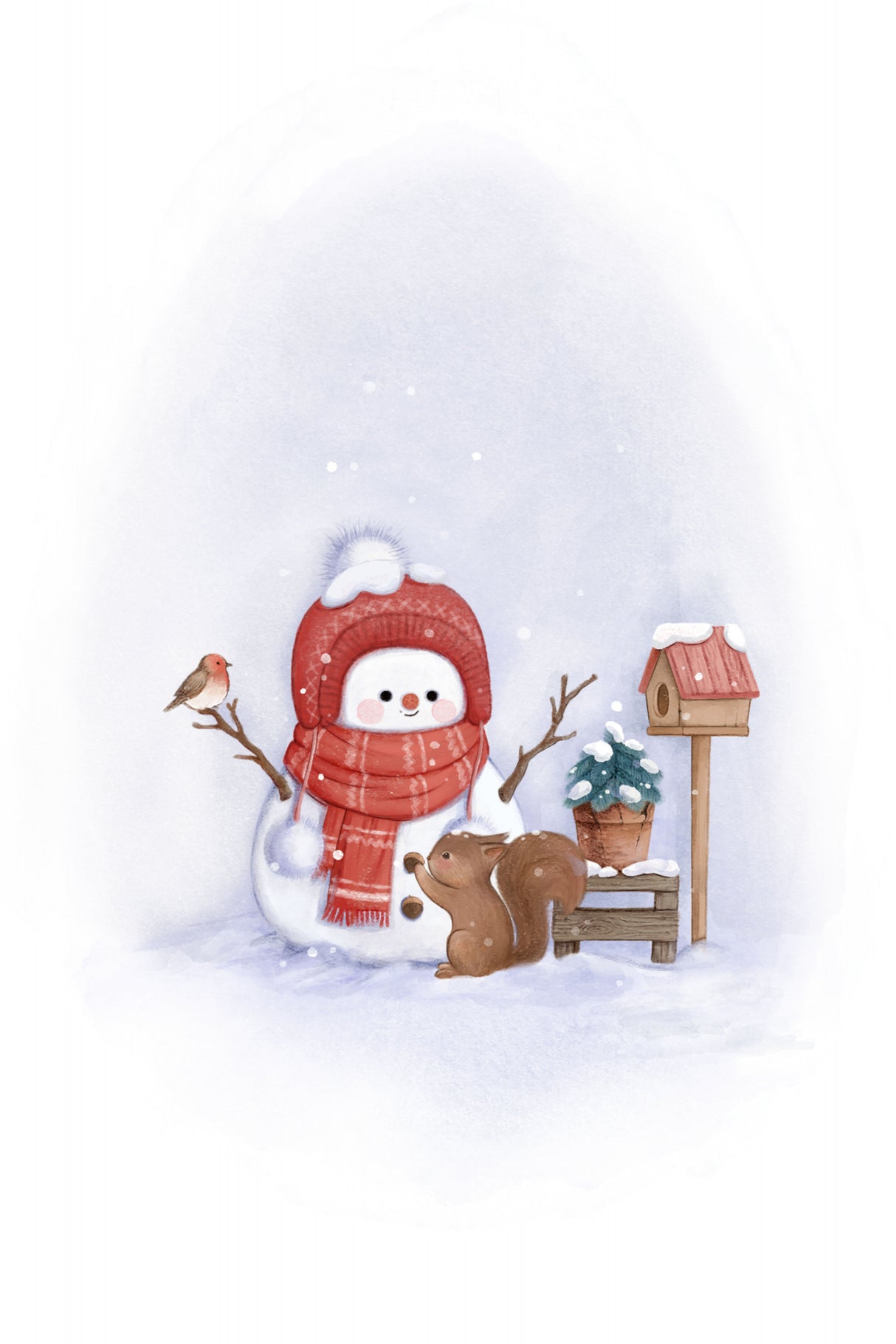 Snowman and Little Friends Poster och Canvastavla