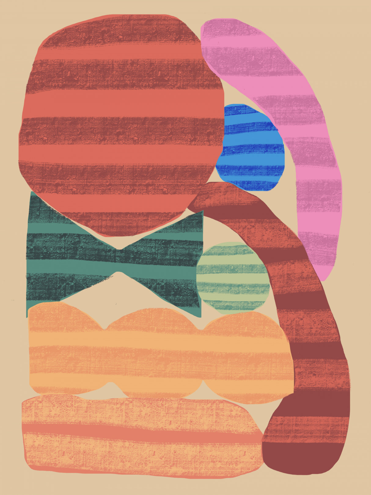 Abstract Stripe Minimal Collage 15 Poster och Canvastavla