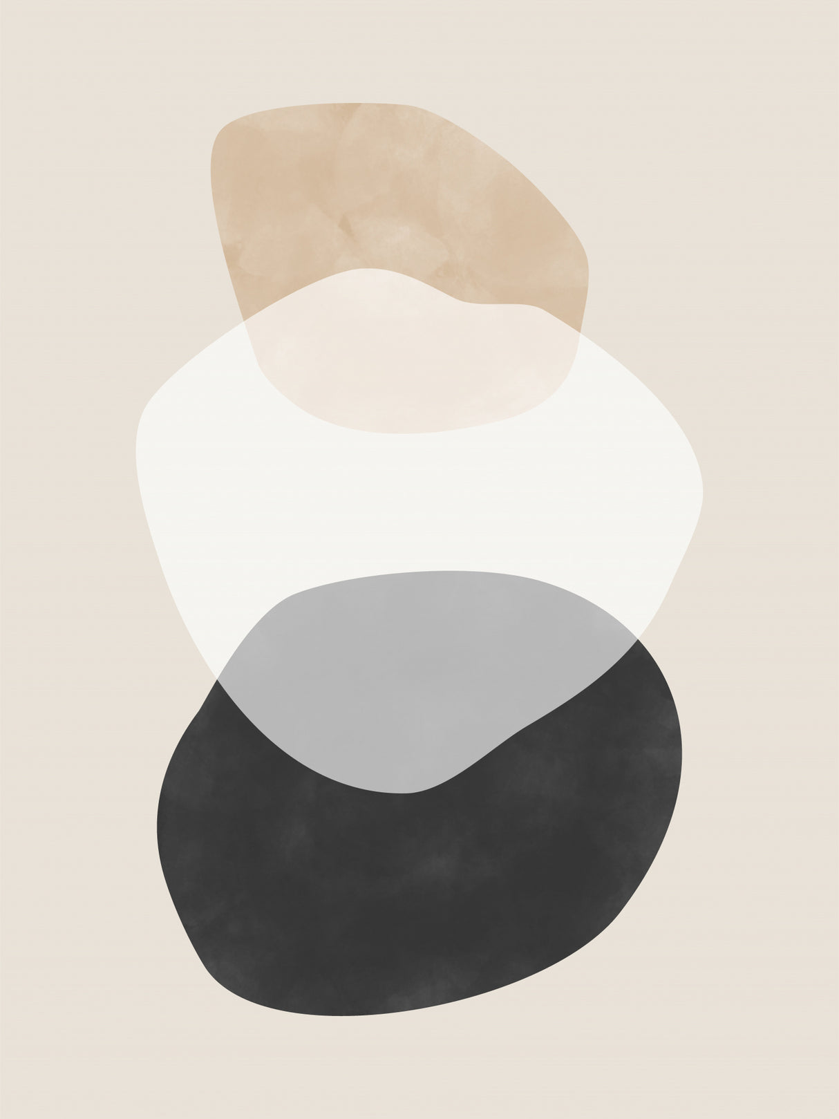 Beige Boho Shapes Artwork Poster och Canvastavla