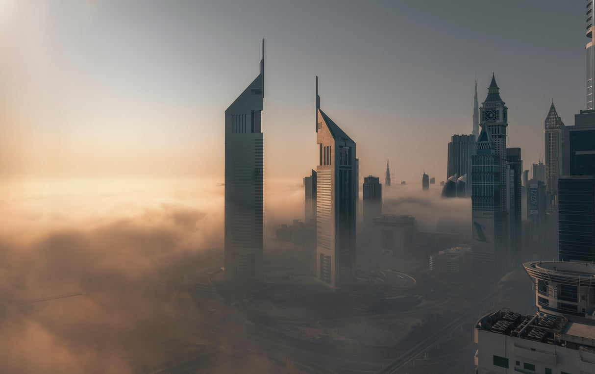 Fog Lockdown on the City of Steel Poster och Canvastavla