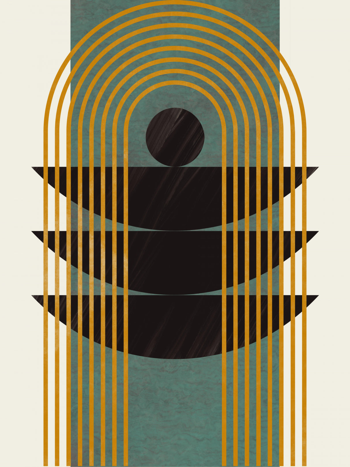 Geometry With Aquamarine Marble Poster och Canvastavla