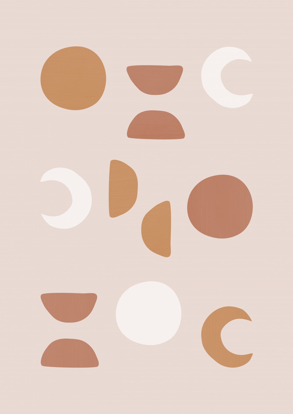 Blush Moon Phases Poster och Canvastavla
