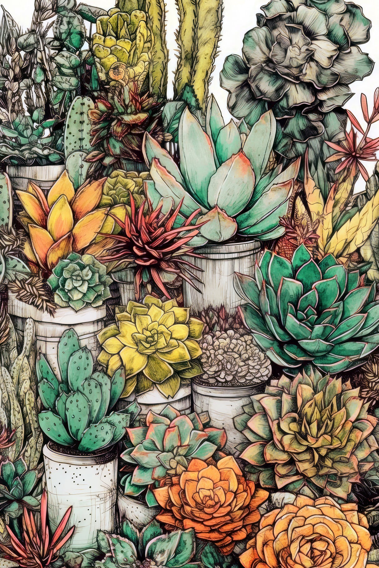 Succulents and cactus 12 Poster och Canvastavla