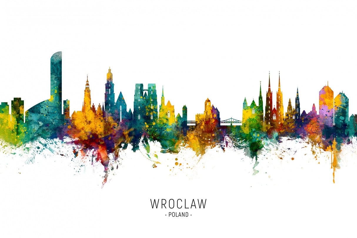 Wroclaw Poland Skyline Poster och Canvastavla
