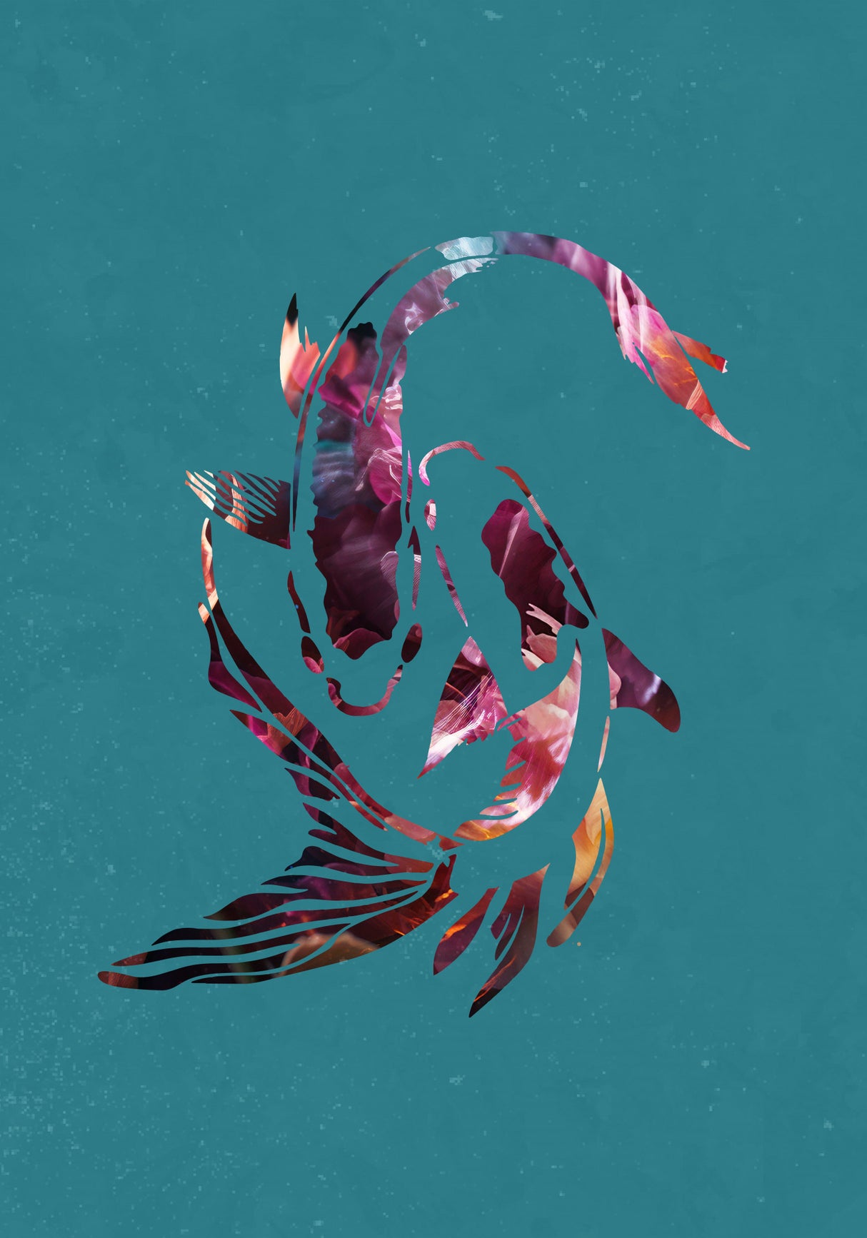 Pink Koi Fish Poster och Canvastavla