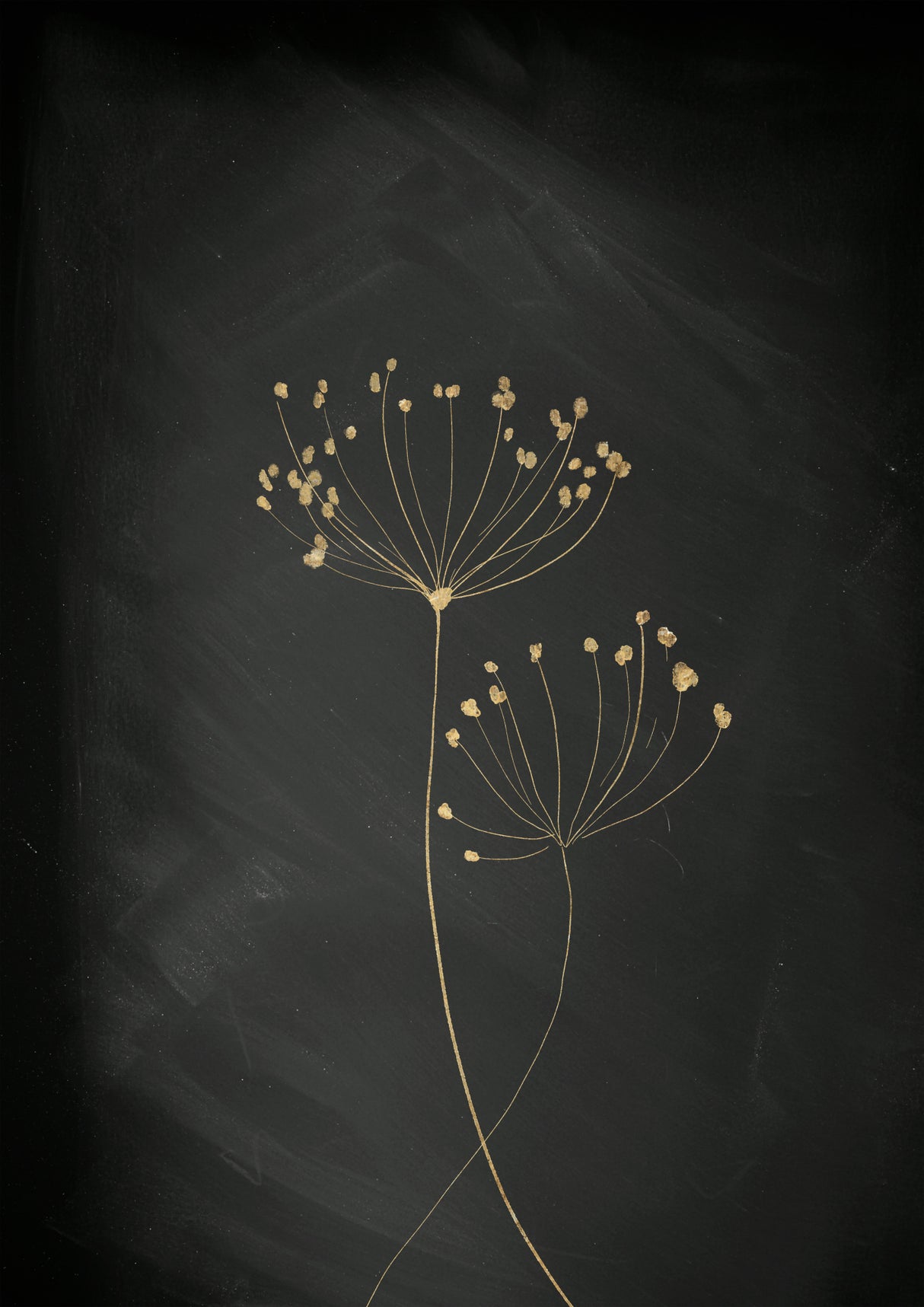 Black Gold Botanical No 2 Poster och Canvastavla