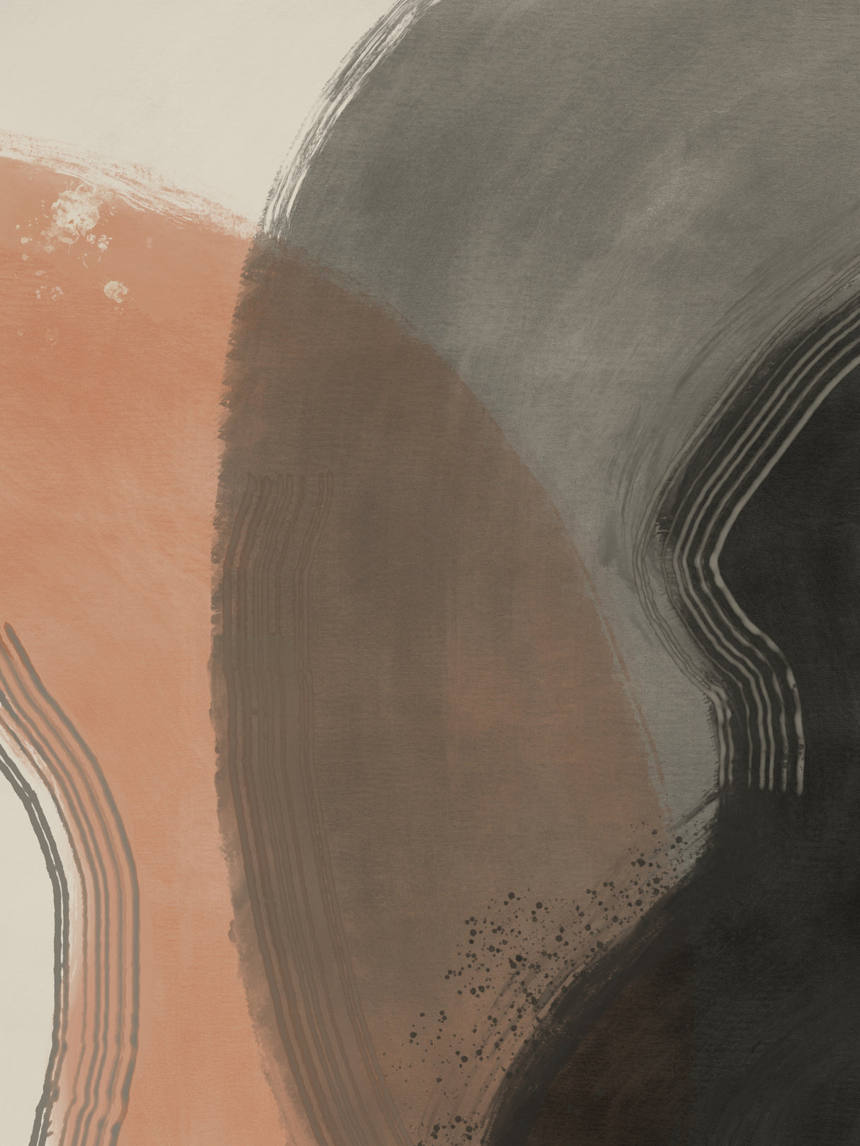 Earth Tone Abstract Study Poster och Canvastavla