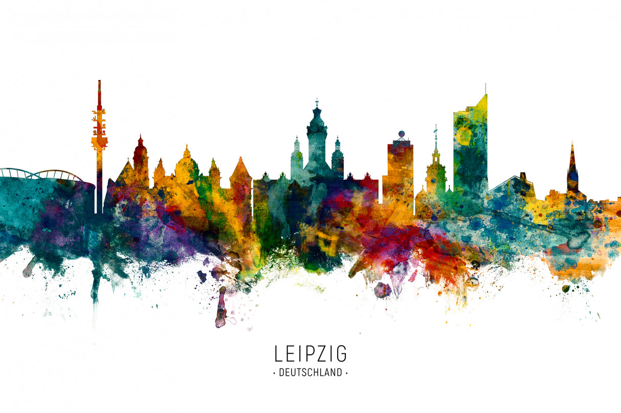 Leipzig Germany Skyline Poster och Canvastavla
