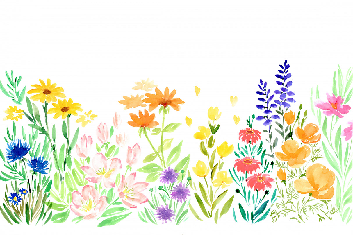 Watercolor wildflowers Poster och Canvastavla