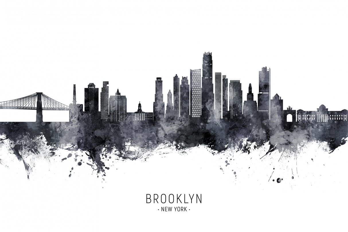 Brooklyn New York Skyline Poster och Canvastavla