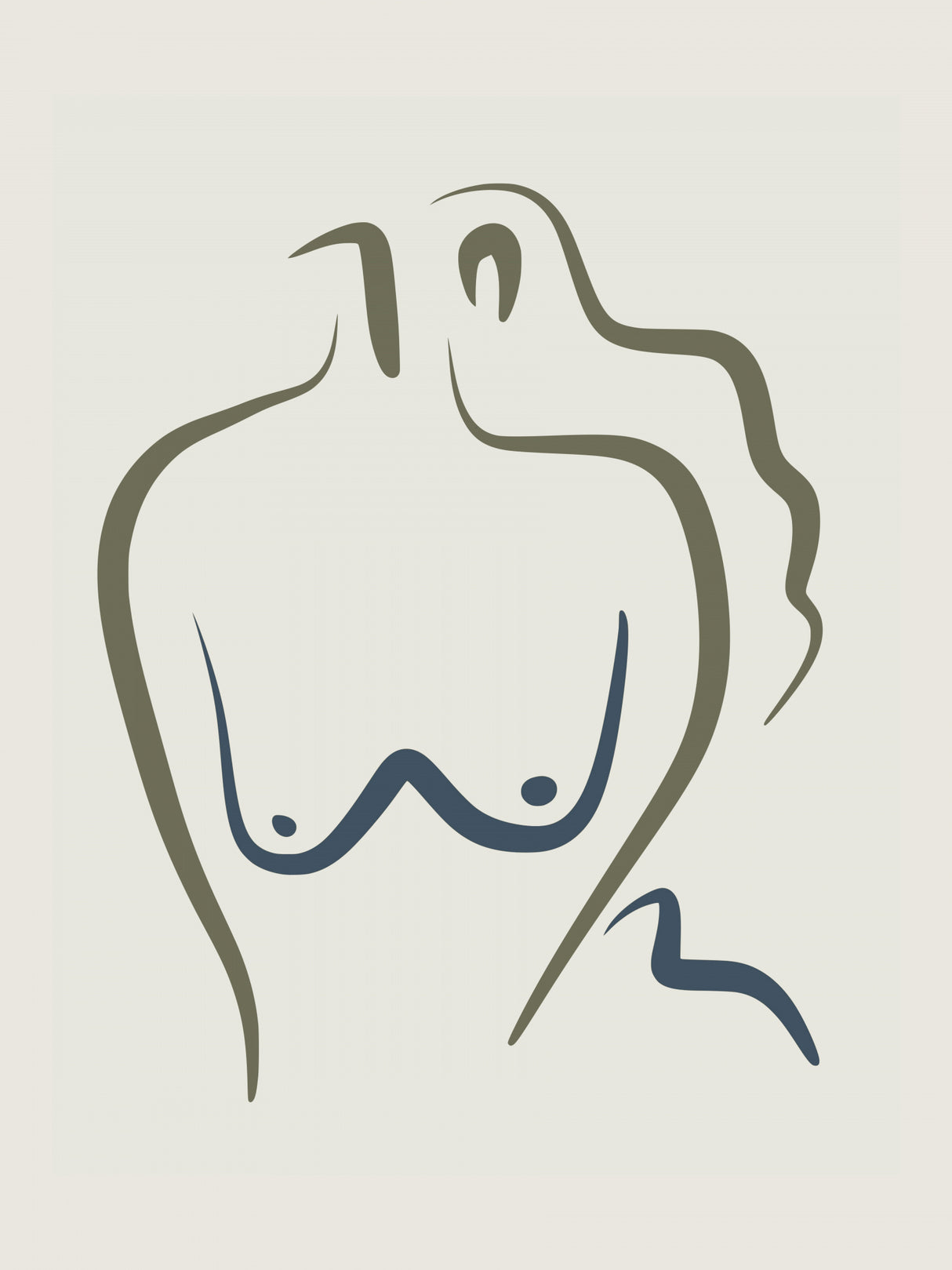 Minimal Bust Drawing Poster och Canvastavla