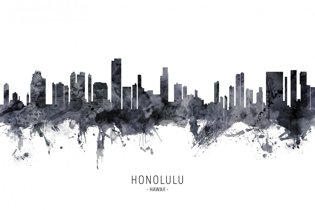 Honolulu Hawaii Skyline Poster och Canvastavla
