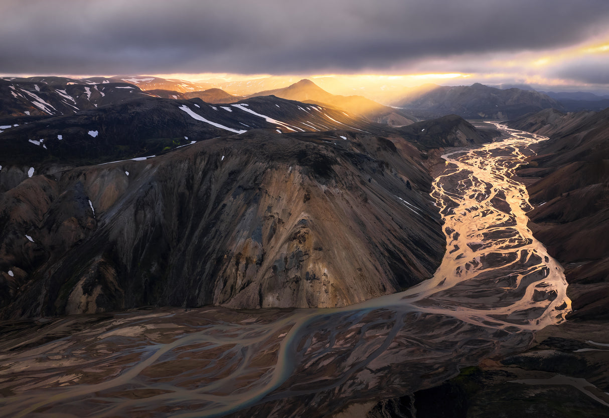Icelandic Highlands Sunset Poster och Canvastavla