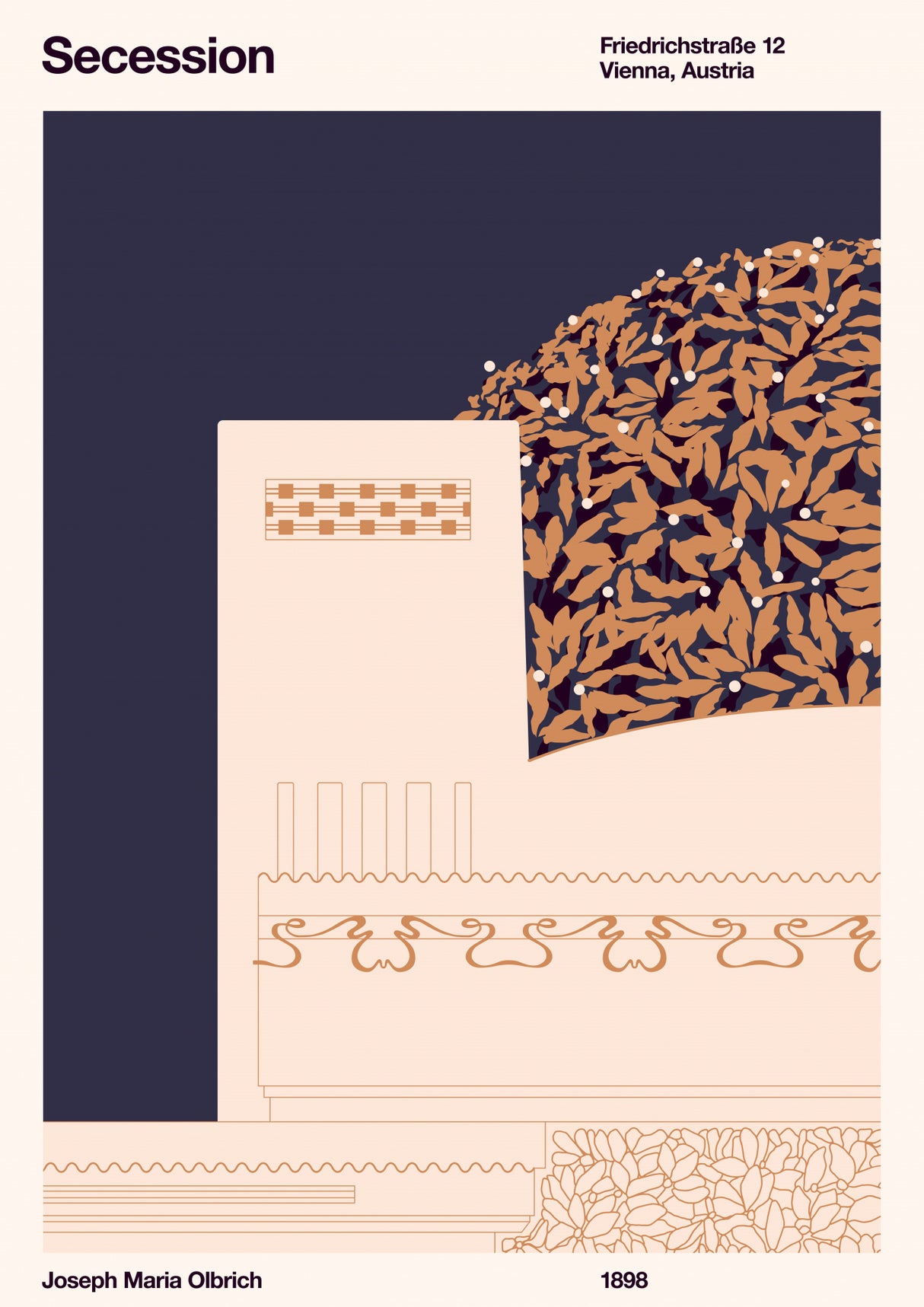 Secession Cream Poster och Canvastavla