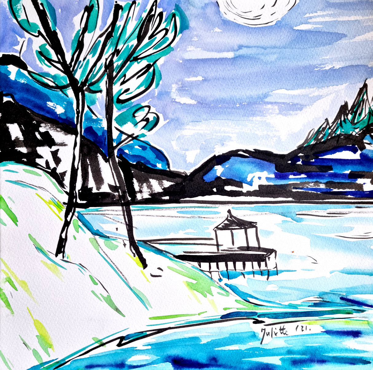 Japanese landscape Poster och Canvastavla