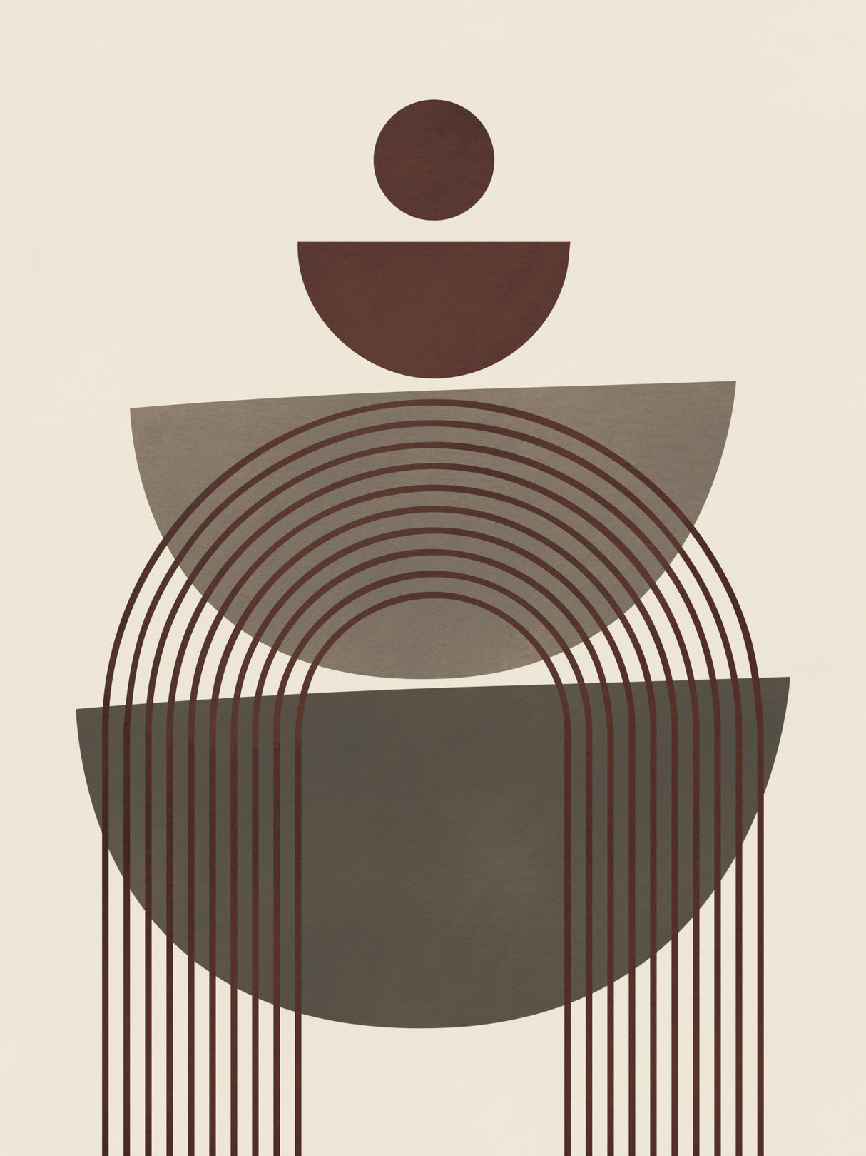 Brown Geometrical Shape Study Poster och Canvastavla