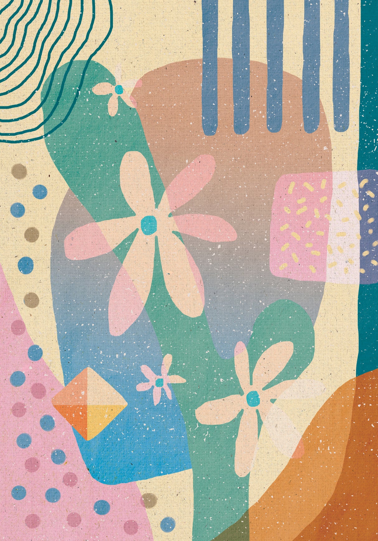 Abstraction of Flowers Poster och Canvastavla