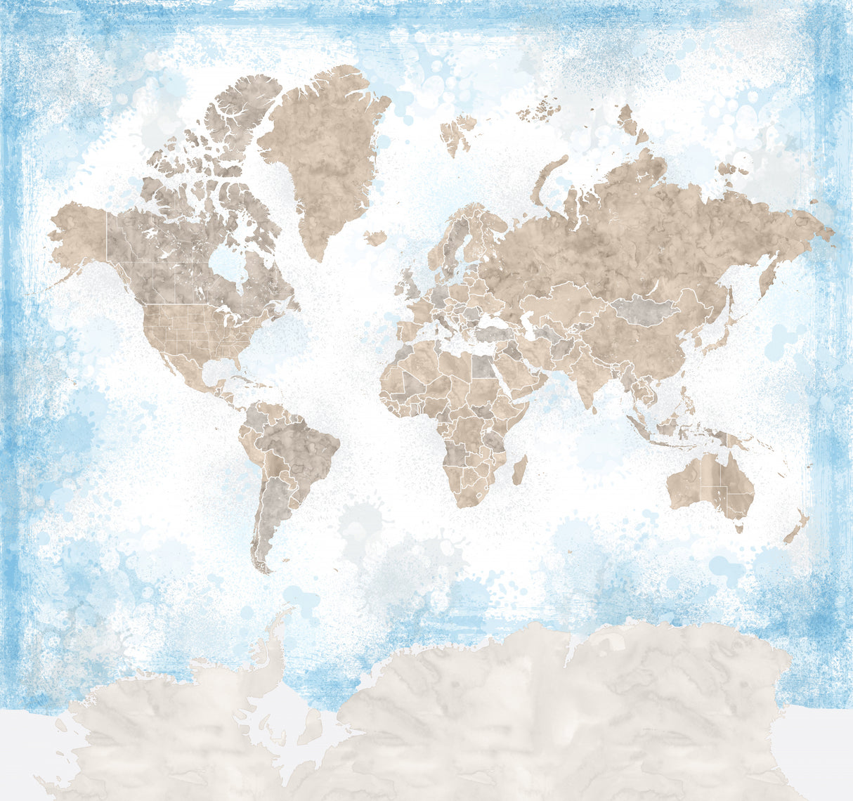 Ghada world map Poster och Canvastavla