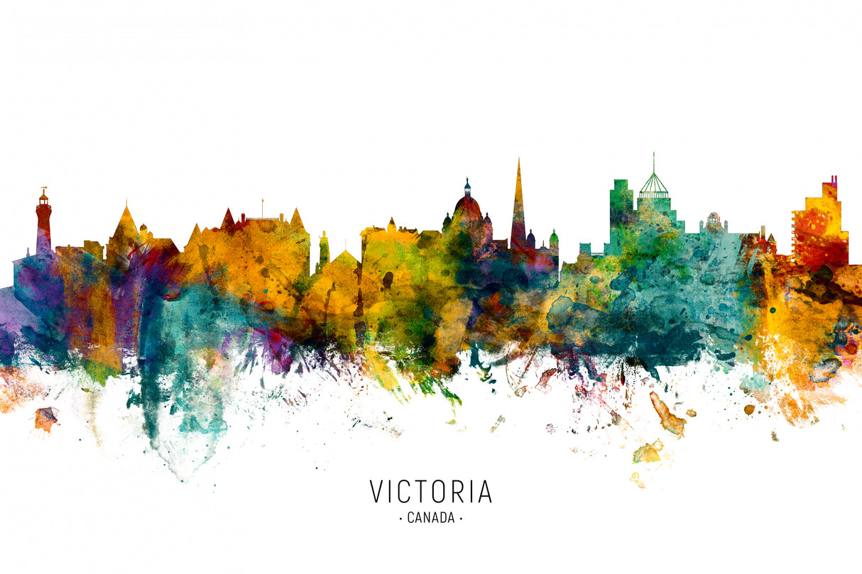 Victoria Canada Skyline Poster och Canvastavla