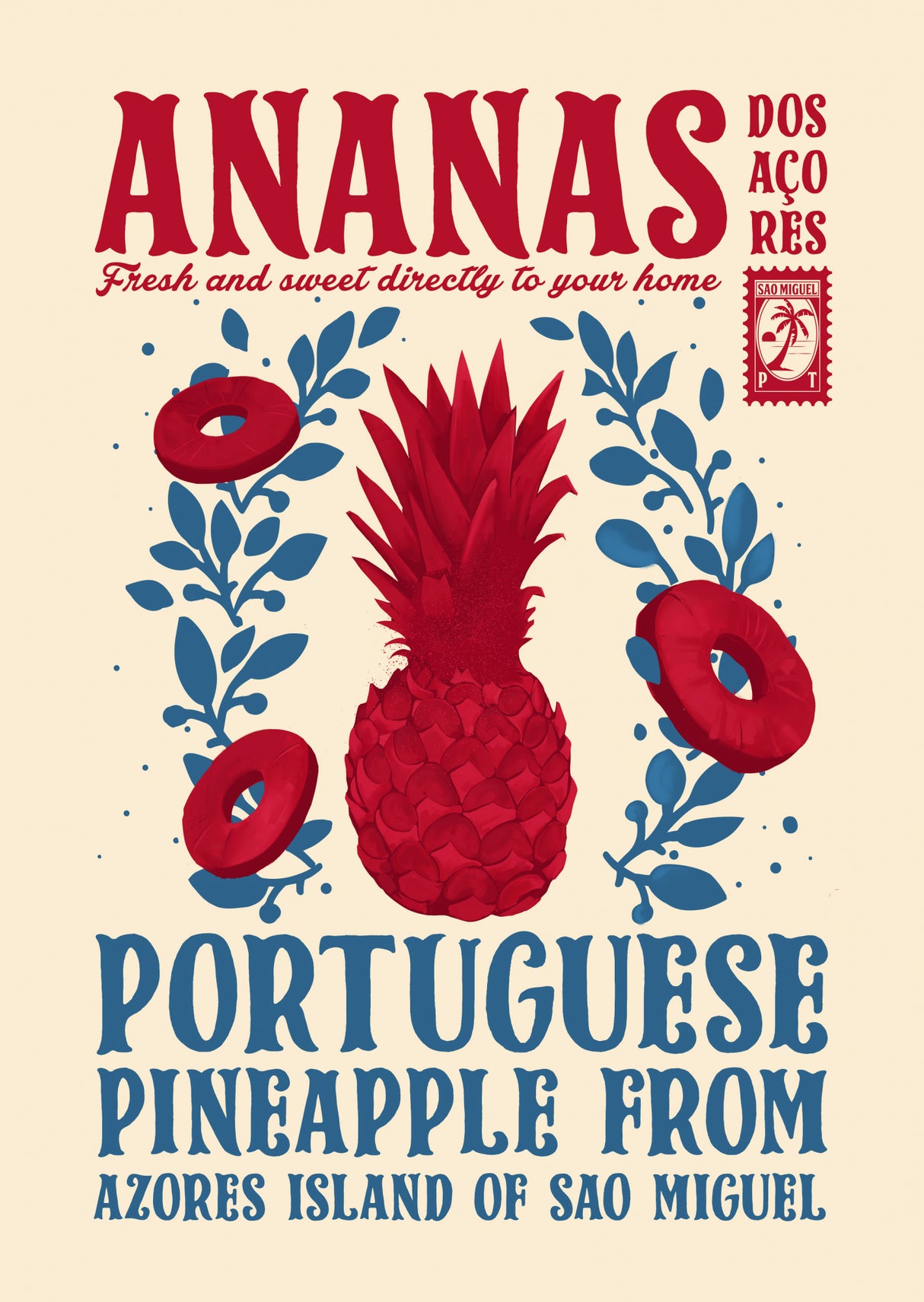 Pineapple kitchen print Poster och Canvastavla