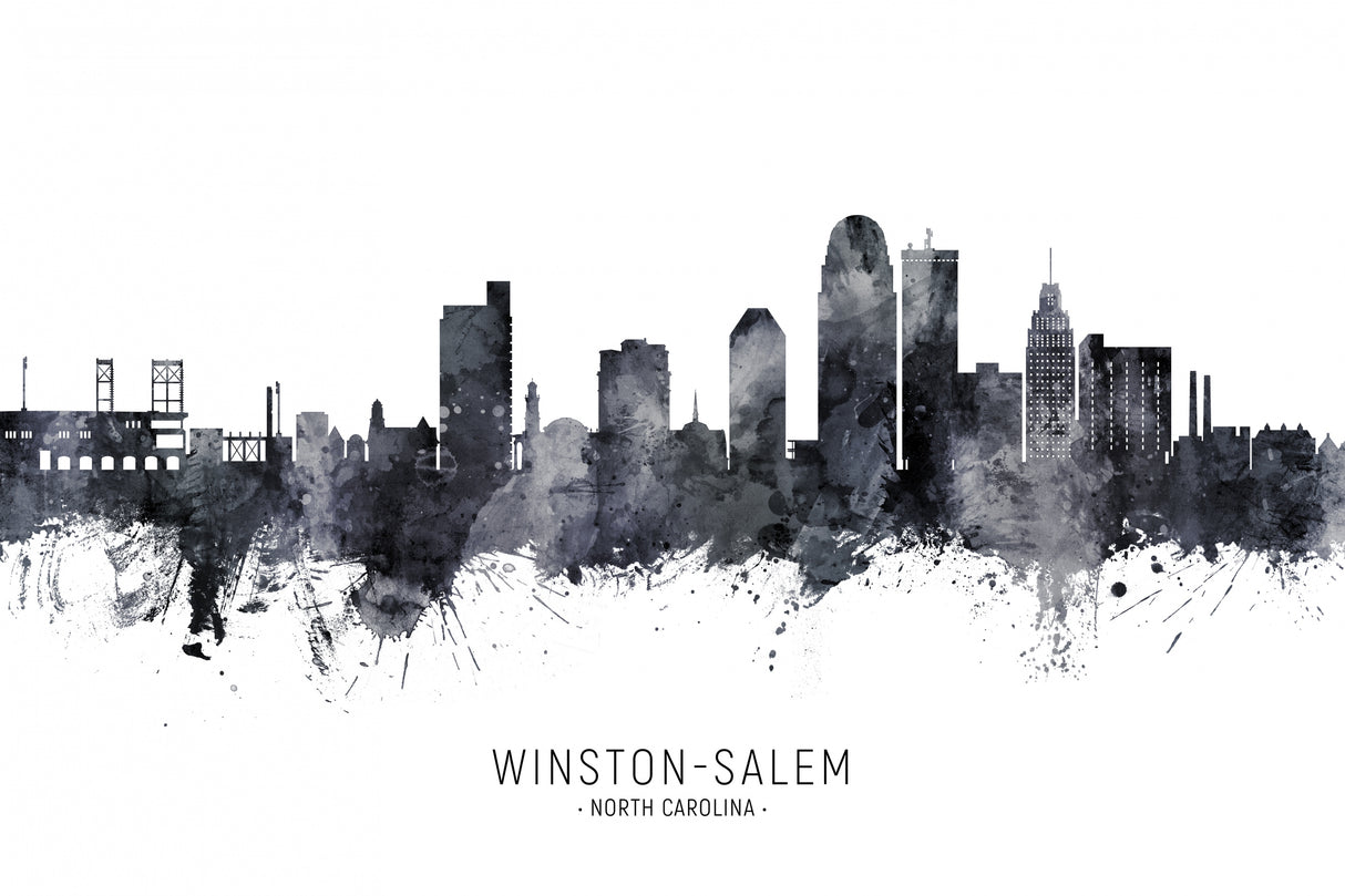 Winston-Salem North Carolina Skyline Poster och Canvastavla