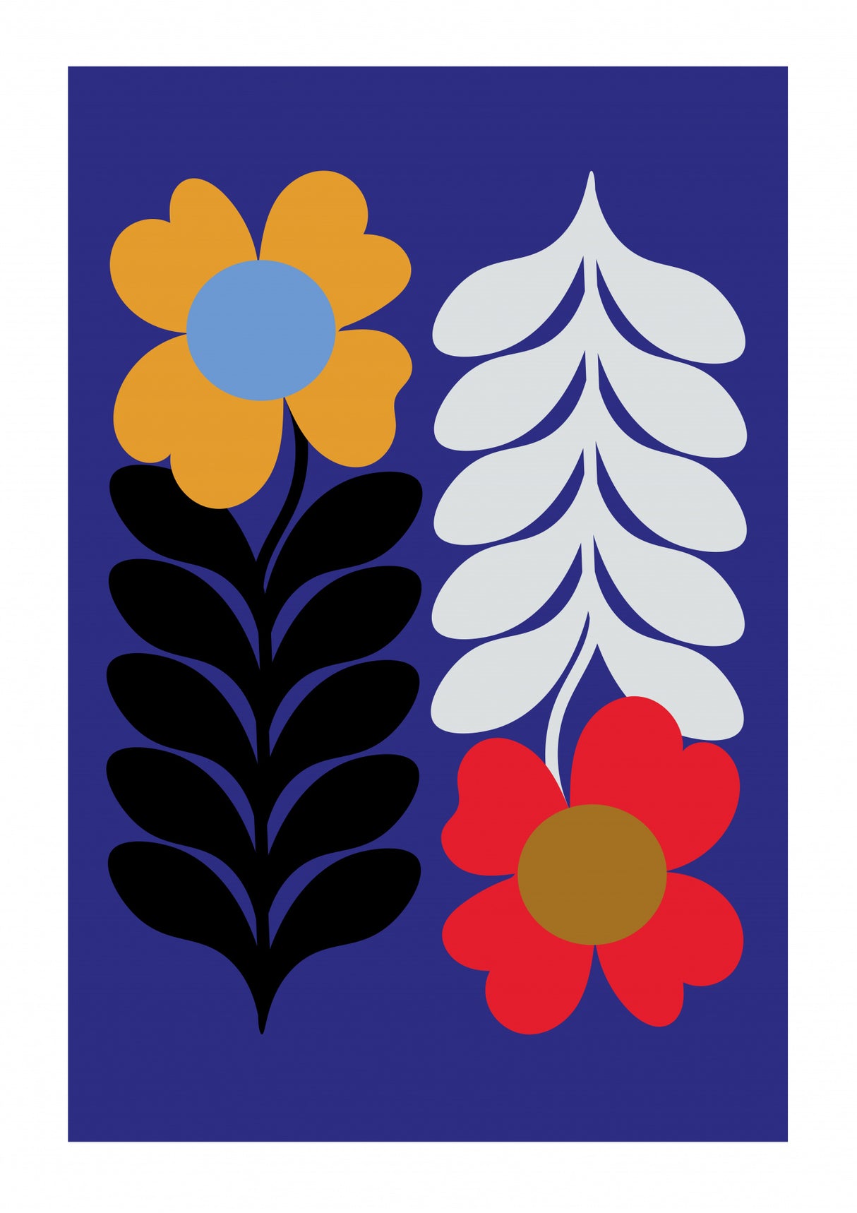 Flowers Blue Poster och Canvastavla