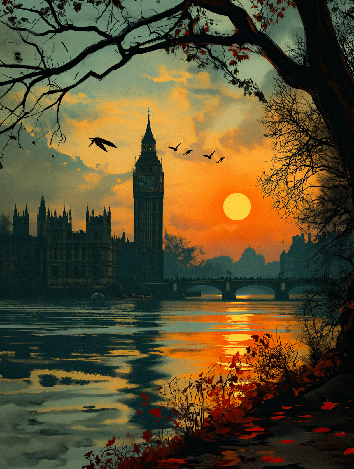 View from the Thames Poster och Canvastavla