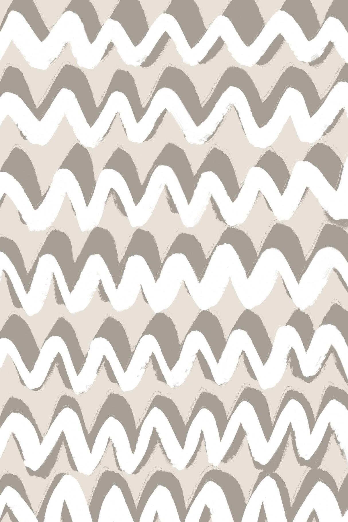 White and Beige ZigZag Pattern Poster och Canvastavla