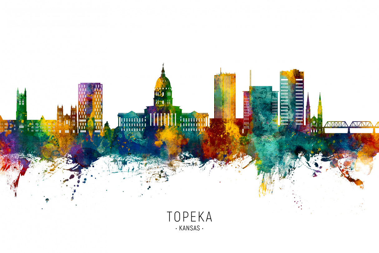 Topeka Wyoming Skyline Poster och Canvastavla