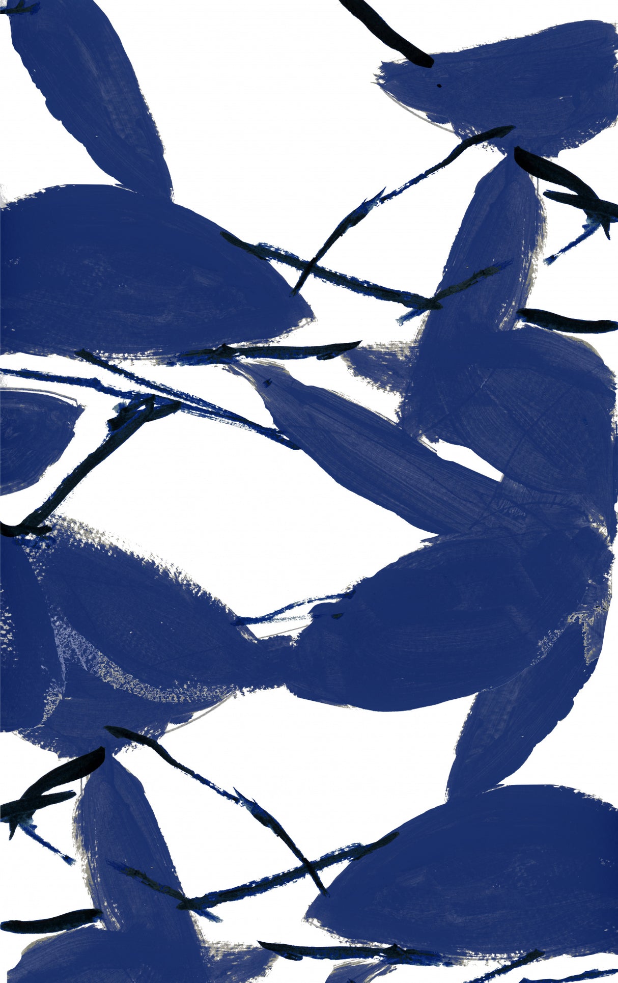 Blue Floral No2 Poster och Canvastavla